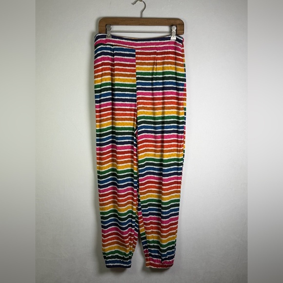 Farm Rio Anthropologie Rainbow Boho Freespirit Joggers High Waist Crop Pant Sz M - Picture 5 of 15